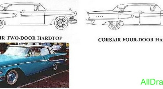 Edsel Corsair - drawings (drawings) of the car